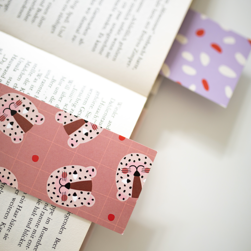 Lesezeichen Leopard Rose