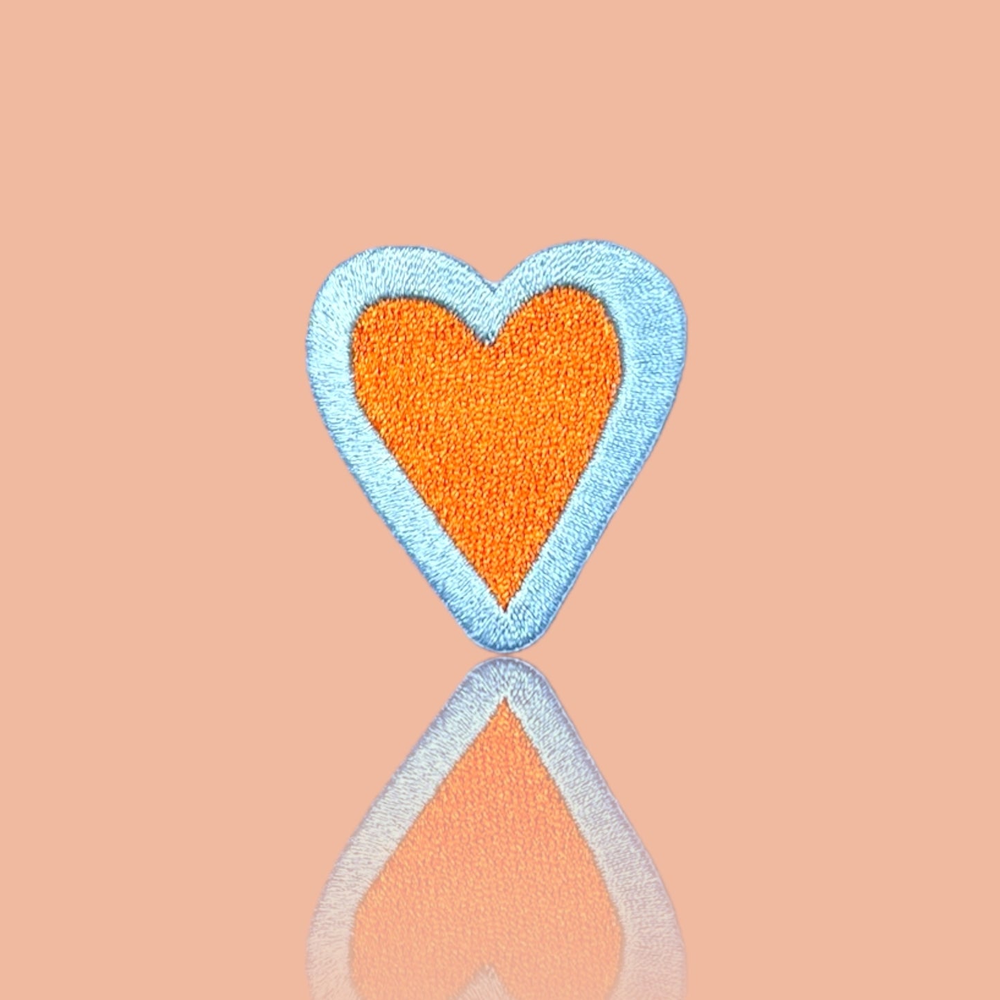 Patch Herz Pastell - hellblau/orange