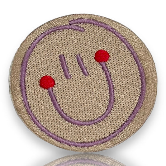 Patch Smiley Flieder/Rot